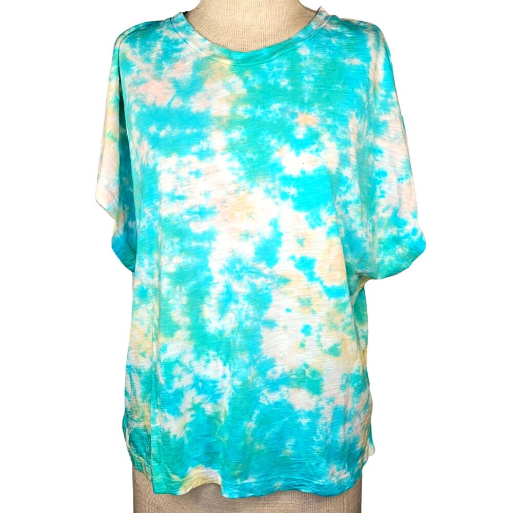 Sen Tie Dye Cap Sleeves Scoop Neck T-shirt Size Small